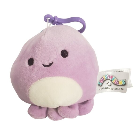 Squishmallows 3.5" Violet Octopus Plush Keychain Clip-On Collectible Soft Toy - Picture 1 of 5